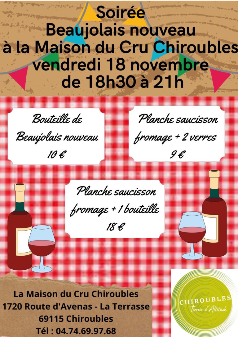 Soirée Beaujolais Nouveau Les rendezvous Beaujolais