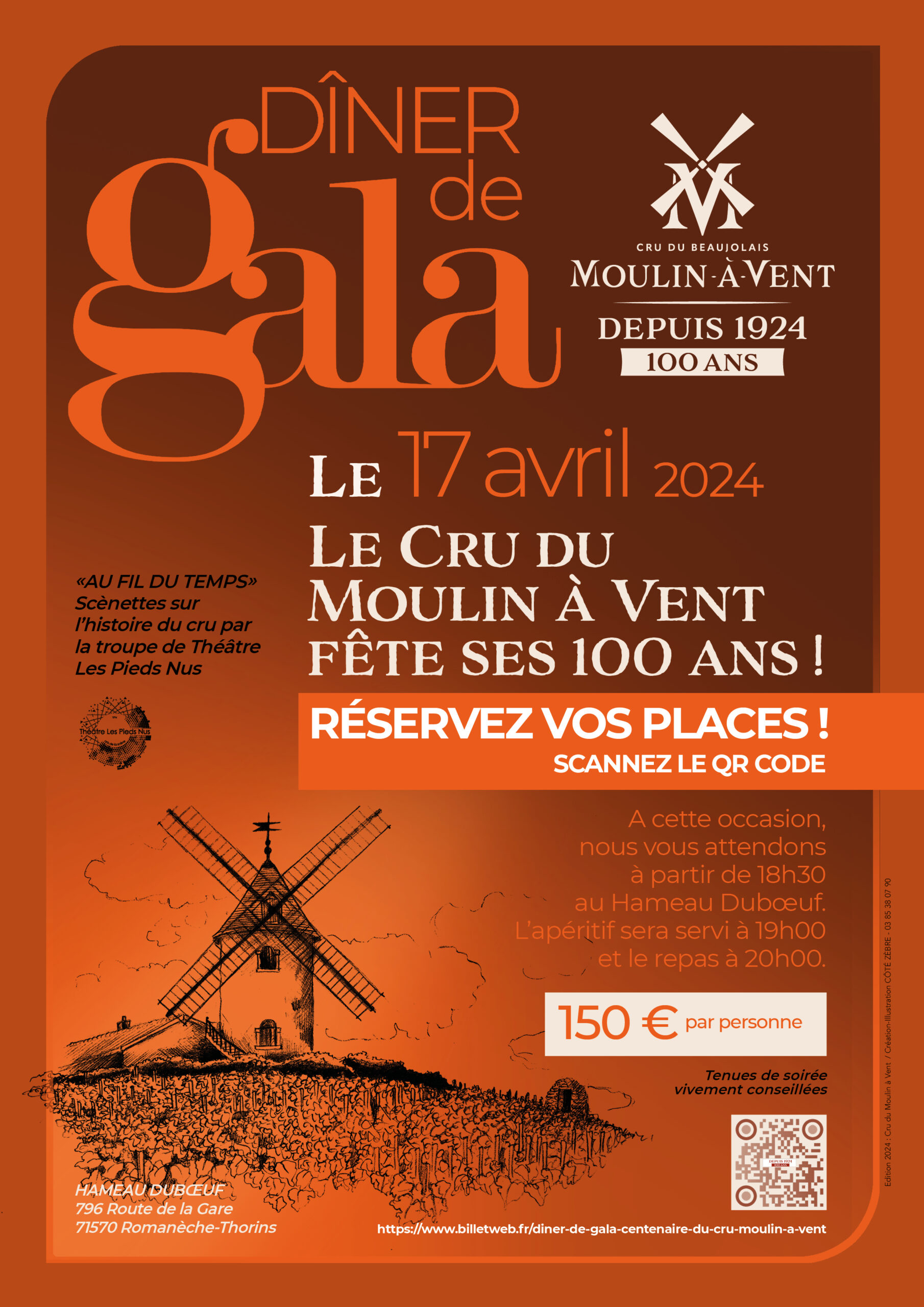 Dîner de Gala – Moulin-à-Vent fête ses 100 ans !
