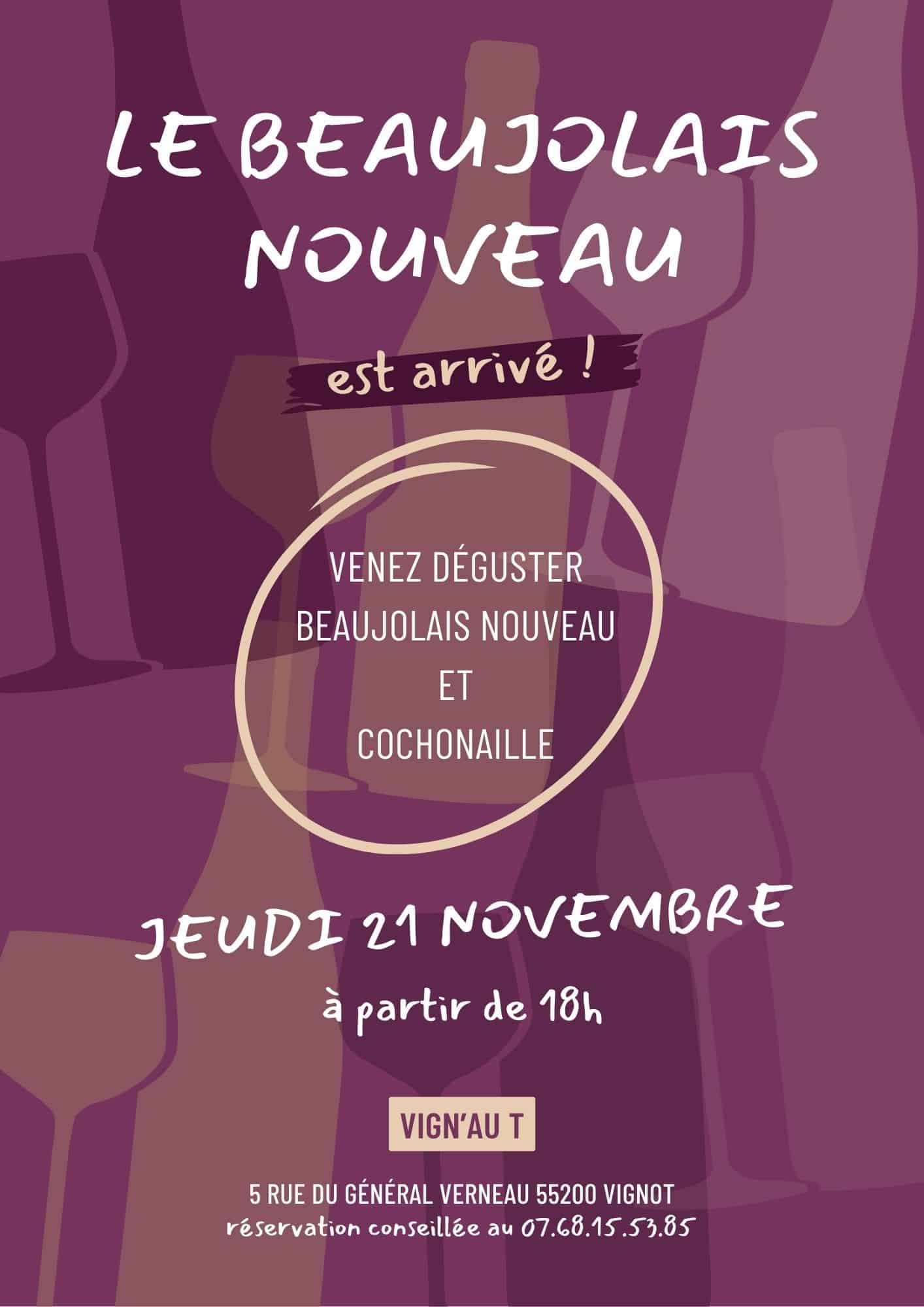 Dégustation Beaujolais Nouveau au Vign’Au T