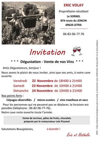 Dégustation – Vente des vins du domaine Volay