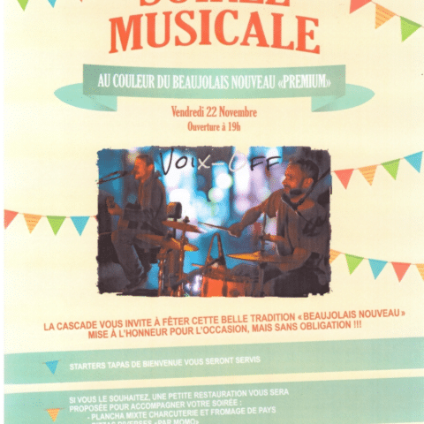 Soirée musicale aux couleurs du Beaujolais nouveau "premium"_Moustiers-Sainte-Marie