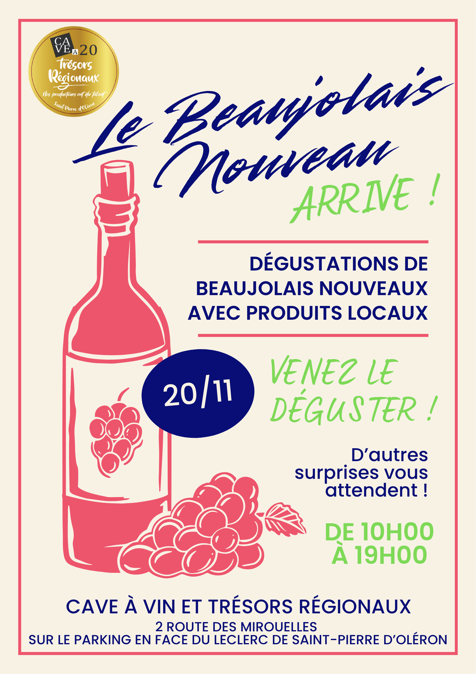 Beaujolais Nouveaux Dégustation – la Cave à 20