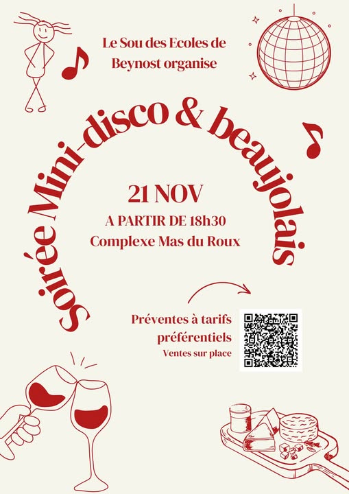 Beaujolais Nouveau et soirée mini-disco par le Sou des Ecoles