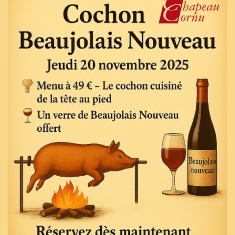 Soirée cochon à la broche et beaujolais nouveau_Vignieu