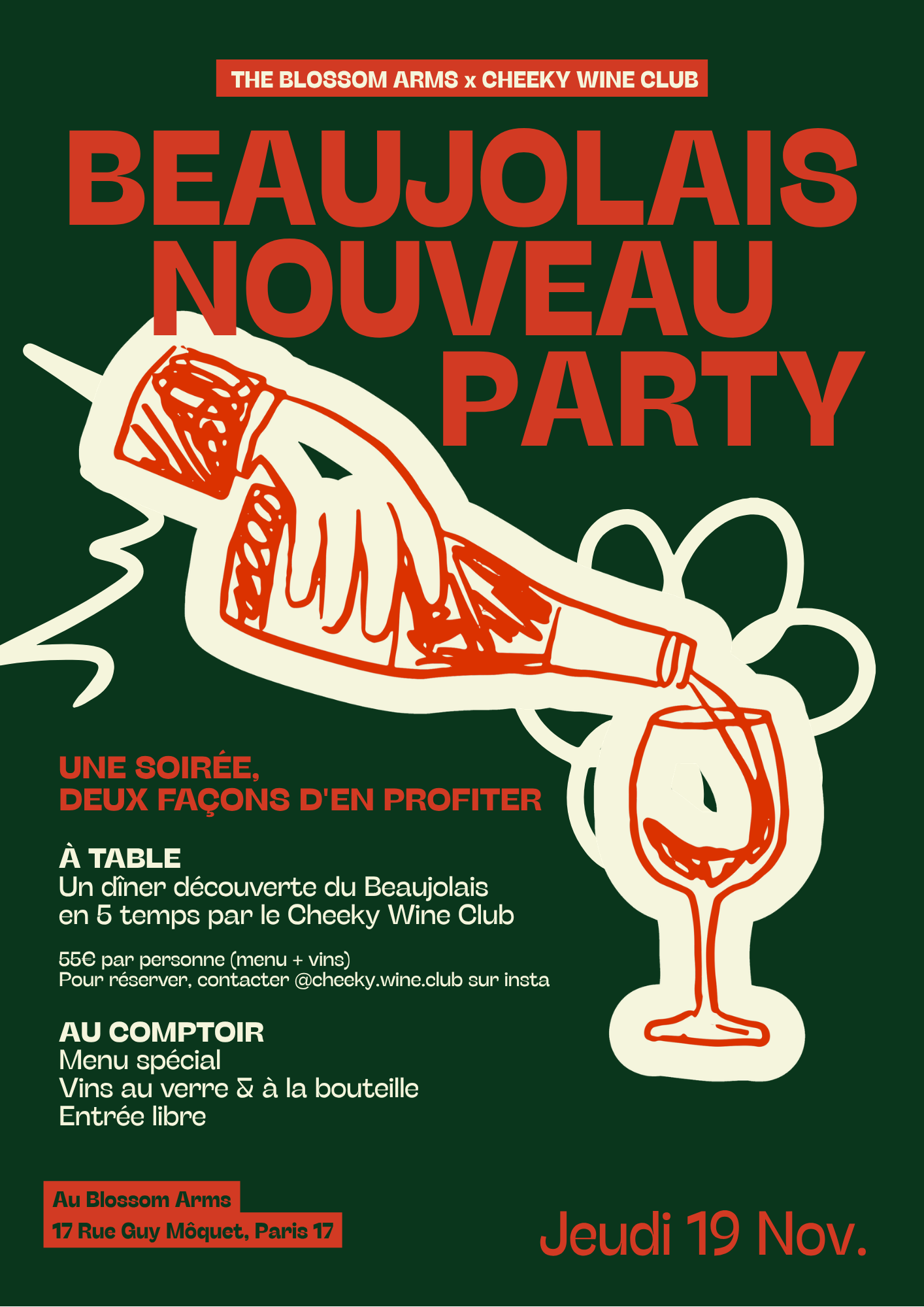 Beaujolais Nouveau Party au Blossom Arms avec le Cheeky Wine Club