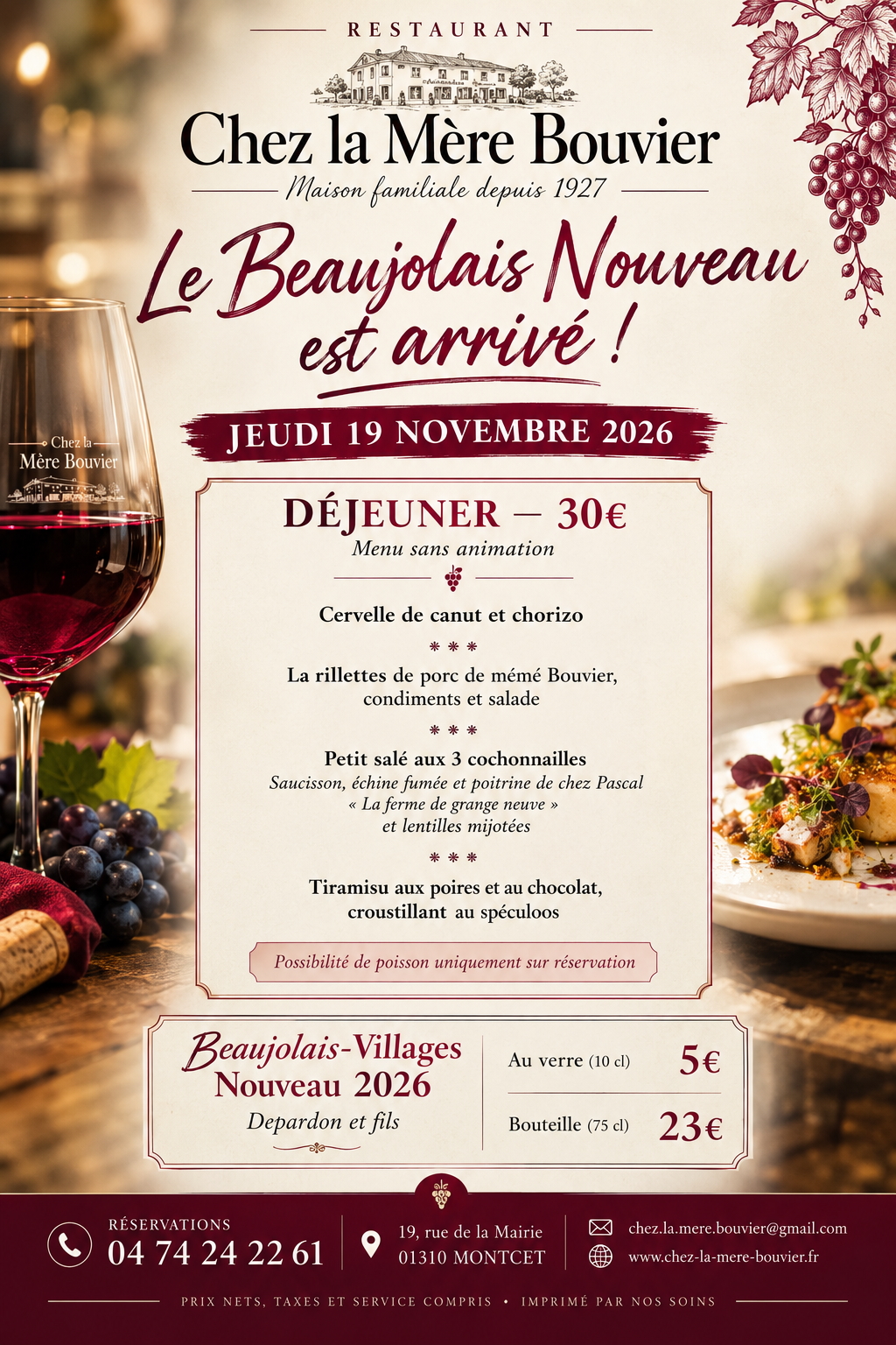 Déjeuner Beaujolais Nouveau